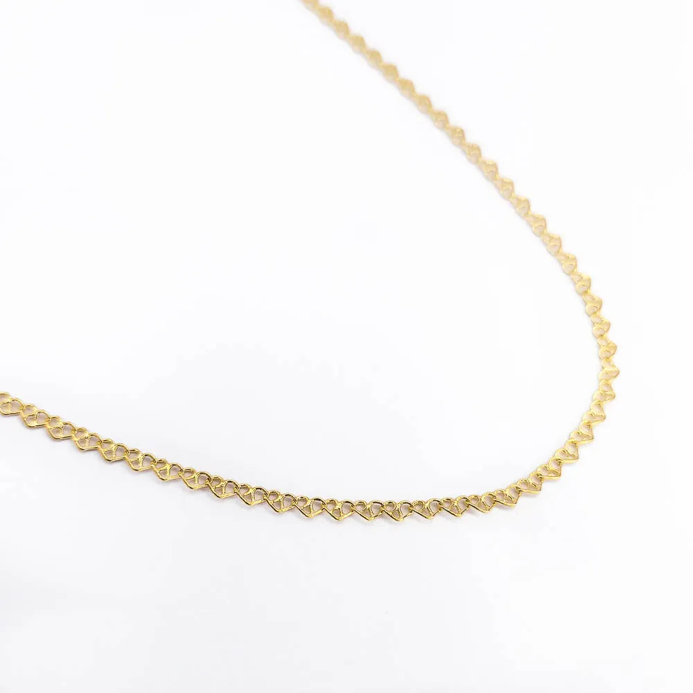 Choker Corações Entrelaçados Banhada a Ouro 18k