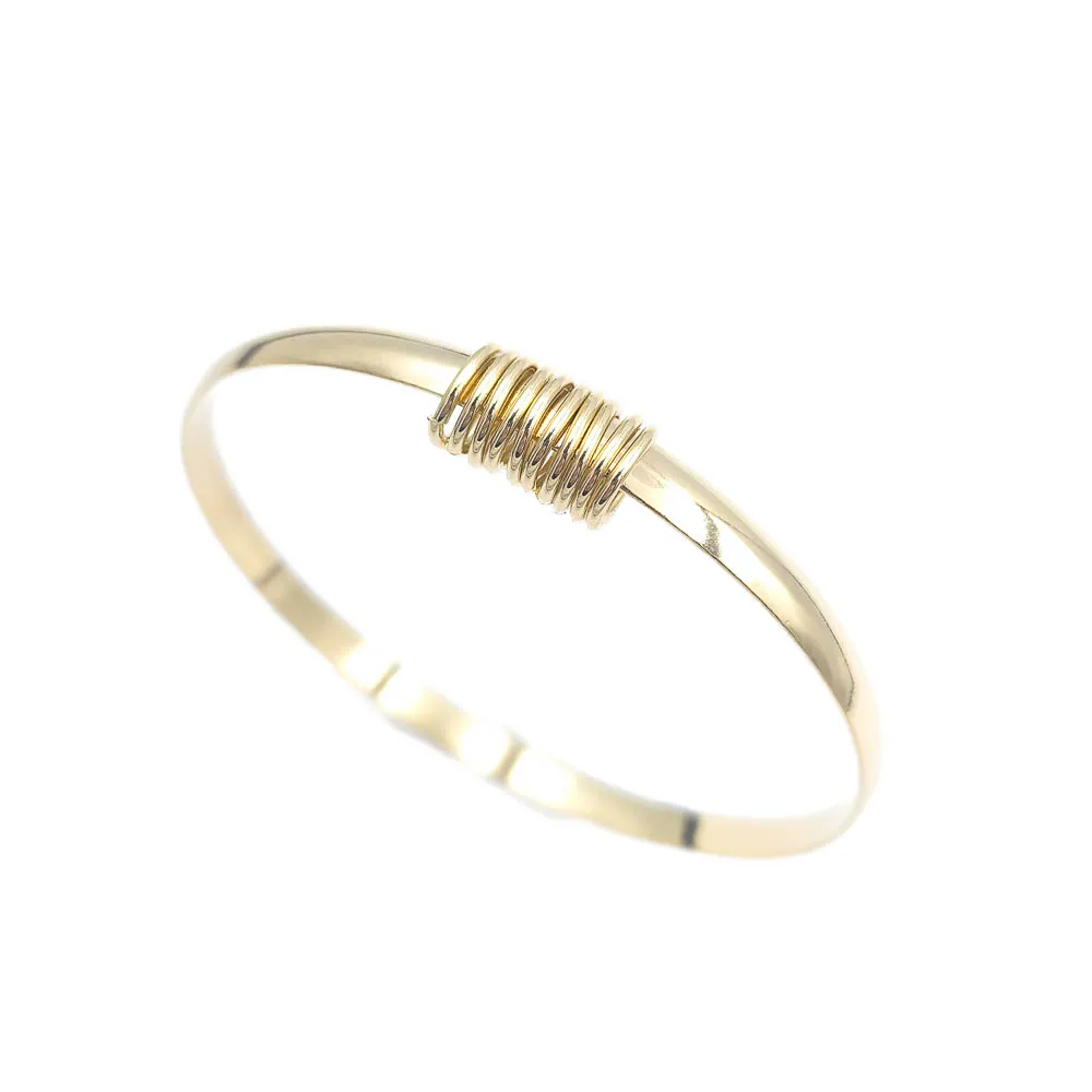 Bracelete Liso Com Argolas Banhado a Ouro 18k